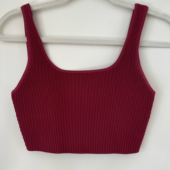 Sculpt Knit Cropped Tank. Rhodon Pink. Small - Picture 3 of 4